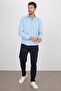Men's Classic Fit Long Sleeve Cotton Easy-Iron Dobby Green Shirt - 5