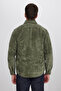 Men's Regular Fit Comfortable Cut Corduroy Look Buttoned Collar Pocketed Khaki Jacket Shirt - 7