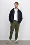 Men's Regular Fit Classic Cut Waist-Tie Jogger with Pockets Elasticated Cuffs Khaki Sweatpants - 2