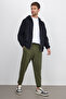 Men's Regular Fit Classic Cut Waist-Tie Jogger with Pockets Elasticated Cuffs Khaki Sweatpants - 5