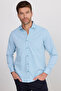 Men's Classic Fit Long Sleeve Cotton Easy-Iron Dobby Green Shirt