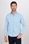 Men's Classic Fit Long Sleeve Cotton Easy-Iron Dobby Green Shirt - 6