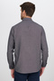 Men's Classic Fit Regular Cut Long Sleeve Cotton Oxford Texture Single Pocket Black Button down Collar Shirt - 7