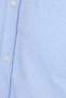 Men's Regular Fit Classic Cut Sports Lapel Dobby Oxford Garnished Blue Shirt - 6