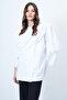 White Shawl Detailed Fleece Jacket Alc-X14683 - 3