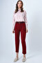 Burgundy High Waist Carrot Pants Alc-X11148 - 2