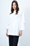 White Shawl Detailed Fleece Jacket Alc-X14683 - 2