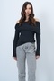 Smoked Madonna Collar Shoulder Accessory Detailed Knitted Blouse Alc-X14557 - 5