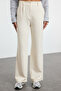 Ekru Yüksek Bel Wide Leg/Geniş Paça Pilili Dokuma Kumaş Pantolon TWOAW21PL0076 - 9
