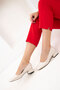 Beige Patent Leather Women's Classic Heeled Shoes 21200 - 3