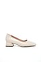 Beige Patent Leather Women's Classic Heeled Shoes 21200 - 4