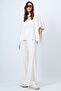 Ecru Turtleneck Cape and Double Pocket Trousers Set Alc-X14670 - 3