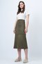 Khaki Hidden Zipper Detailed Faux Suede Maxi Skirt Alc-X14407 - 4