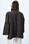 Women's Brown Shawl Detailed Winter Jacket Alc-X14694 - 7