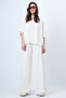 Ecru Turtleneck Cape and Double Pocket Trousers Set Alc-X14670