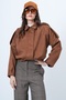 Brown Shoulder Epaulettes Lined Faux Suede Bomber Jacket Alc-X14526 - 3