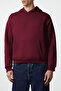 Bordo Oversize/Geniş Kesim Sırtı Nakış Detaylı Kapüşonlu Sweatshirt TMNAW25SW00142 - 5