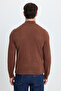 Men's Slim Fit Slim Fit Soft Textured Non-Pilling Brown Half Turtleneck Knitwear Sweater - 7