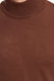 Men's Slim Fit Slim Fit Soft Textured Non-Pilling Brown Half Turtleneck Knitwear Sweater - 6