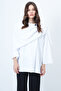 White Shawl Detailed Fleece Jacket Alc-X14683 - 5