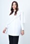 White Shawl Detailed Fleece Jacket Alc-X14683