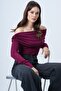 Violet Madonna Collar Shoulder Accessory Detailed Knitted Blouse Alc-X14557 - 2