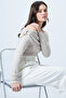 Beige Madonna Collar Shoulder Accessory Detailed Knitted Blouse Alc-X14557