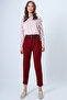 Burgundy High Waist Carrot Pants Alc-X11148 - 5