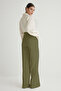 Açık Haki Pilili Wide Leg/Geniş Paça Pantolon TWOAW25PL00109 Palazzo - 7