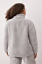 Winter Essentials Gri Kalın Polar Fermuarlı Dik Yaka Cepli Örme Sweatshirt TBBAW26AO00022 - 5