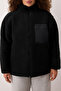 Winter Essentials Siyah Kalın Polar Fermuarlı Dik Yaka Cepli Örme Sweatshirt TBBAW26AO00022 - 7