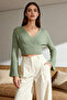 Mint Crop Yumuşak Dokulu Kruvaze Triko Kazak TWOAW24KZ00381