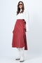 Tile Asymmetrical Cut Skirt with Tie Detail at Waist Alc-X14690 - 5