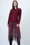 Burgundy Wide Collar Blouse with Button Detail Alc-X14701 - 3