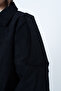Black Shoulder Epaulettes Lined Faux Suede Bomber Jacket Alc-X14526 - 6