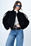 Black Shoulder Epaulettes Lined Faux Suede Bomber Jacket Alc-X14526 - 2