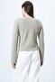 Water Green Wide Collar Ruffled Knitted Blouse Alc-X14696 - 6