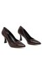 Brown Patent Leather Women's Classic Heeled Shoes 16559 - 3