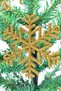 11-Piece Glitter Ornament Gold Christmas Pine Tree Ornament 13cm - 4