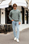 Mint Crew Neck Oversized /Wide Cut Fit Minimal Lettering Printed Sweatshirt Tmnaw23Sw00237