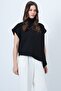 Black High Neck Asymmetrical Cut Sleeveless Blouse Alc-X14686 - 4
