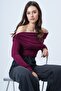 Violet Madonna Collar Shoulder Accessory Detailed Knitted Blouse Alc-X14557