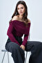 Violet Madonna Collar Shoulder Accessory Detailed Knitted Blouse Alc-X14557 - 3