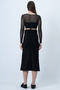 Black Faux Suede Maxi Skirt with Hidden Zipper and Stitching Detail Alc-X14407 - 6