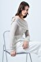 Beige Madonna Collar Shoulder Accessory Detailed Knitted Blouse Alc-X14557 - 2