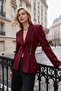 Bordo Fermuar Detaylı Dokuma Blazer Ceket TWOAW25BC00010
