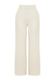 Ekru Yüksek Bel Wide Leg/Geniş Paça Pilili Dokuma Kumaş Pantolon TWOAW21PL0076 - 12