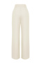 Ekru Yüksek Bel Wide Leg/Geniş Paça Pilili Dokuma Kumaş Pantolon TWOAW21PL0076 - 13