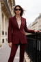 Bordo Mono Kapama Fitted/Vücuda Oturan Dokuma Blazer Ceket TWOAW26BC00059