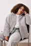Winter Essentials Gri Kalın Polar Fermuarlı Dik Yaka Cepli Örme Sweatshirt TBBAW26AO00022 - 4